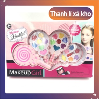 THANH LÝ XẢ KHO -  Hộp đồ chơi trang điểm dành cho bé gái - Hộp trang điểm nhiều màu sắc cho bé không độc hại LY002