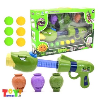 Bộ súng đồ chơi Corn Cannon dài cùng 3 hủ PVZ