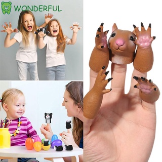WONDERFUL Kids Toys Hand Puppet Vinyl Props Finger Dolls Animal Cat Squirrel Dog Washable random combination - Ảnh 2