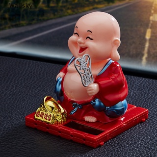 Wallsky> Solar Powered Toy Buddhist Monk Figure Dancing Swing Figure Model Toy Dashboard well