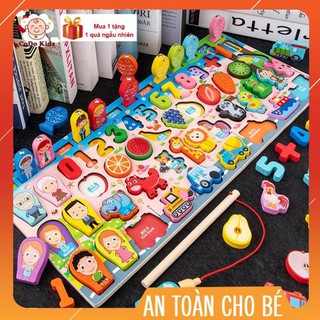 Đồ Chơi Thông Minh Bằng Gỗ 63 Chi Tiết, Bộ Đồ Chơi Câu Cá Và Ghép Số Cho Bé Mẫu Mới Nhất