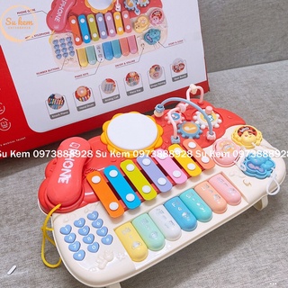 Đàn nhạc đa chức năng cho bé màu xanh, hồng, đàn organ, đàn t’ rưng