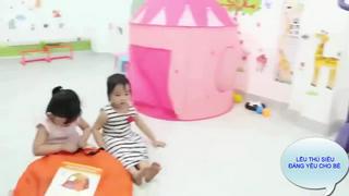 Lều bóng hình thú tự bung cho bé trai và bé gái chơi, ngủ trong nhà. Lều trẻ em, lều cắm trại, dã ngoại, picnic - Ảnh 2