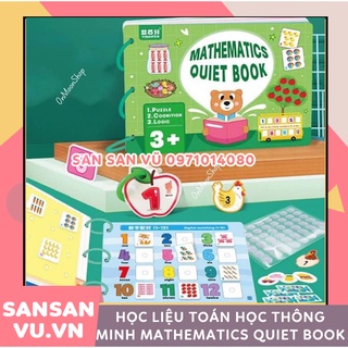 Học liệu Toán học thông minh đầu đời cho bé Mathematics Quiet Book,Học liệu bóc dán Montessori, Sách Bóc Dán Toán