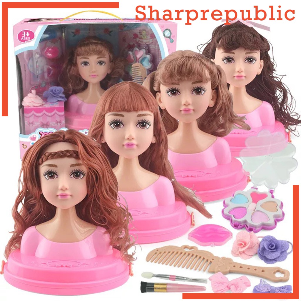Đồ chơi trang điểm đầu búp bê thời trang dành cho bé gái
