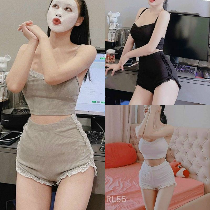 set bộ 2 dây đùi thun gân viền ren mẫu mới siêu hot hit 7N4U