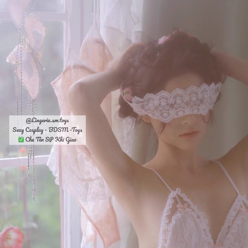 FM7687 Ren Bịt Mắt Viền Sóng Gợi Cảm • Đen / Trắng Quyến Rũ Sexy