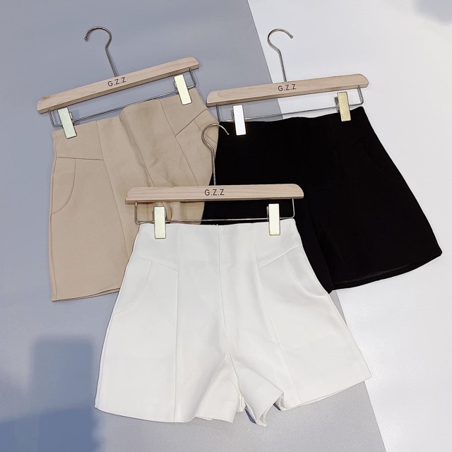 quần đùi nữ cạp liền khóa lưng, quần short nữ cạp cao chất tuyết mưa siêu đẹp