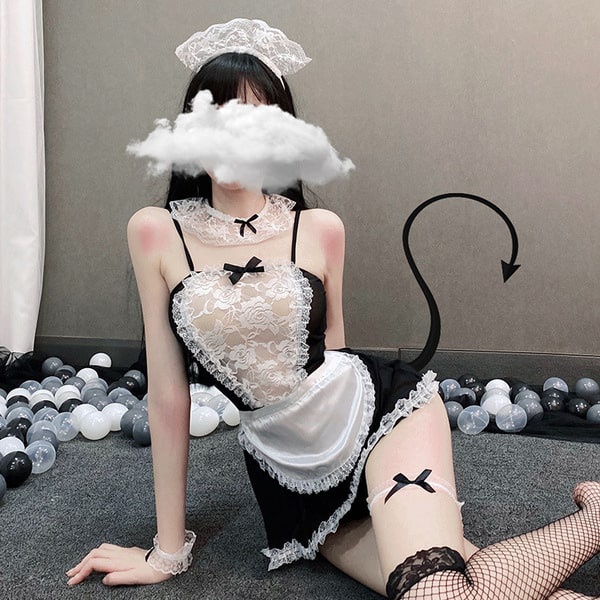 Cosplay hầu gái anime sexy quyến rũ váy đồ ngủ người hầu maid đen kèm tạp đáng yêu gợi cảm BIKI HOUSE N776 - HCM - Ảnh 3