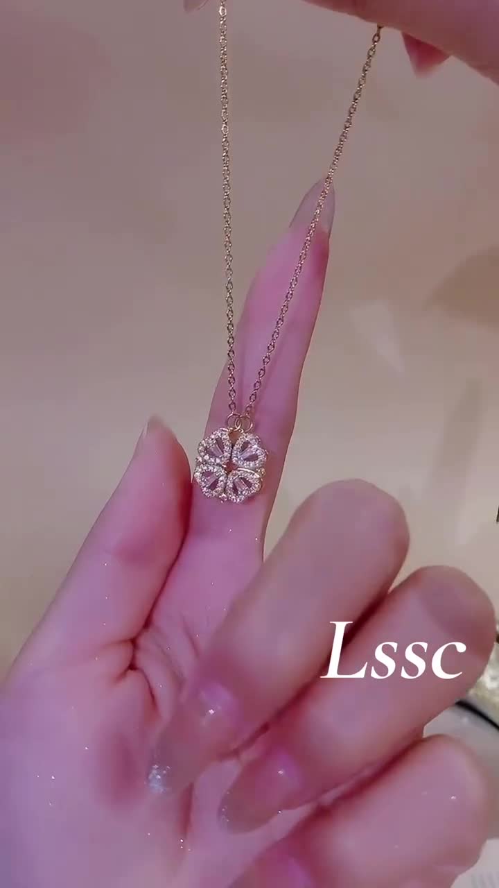 Dây chuyền nữ titan vòng cổ nữ không gỉ mạ vàng 18K mặt kim cương pha lê nhiều kiểu dáng trang sức titan thời trang - Ảnh 2