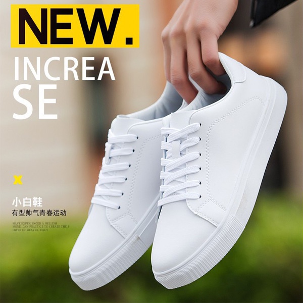 Giày nam sneaker thể thao màu trắng cổ cao cho học sinh phong cách Hàn Quốc - KHO GIÀY 68 KG23