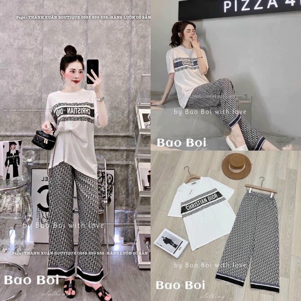 Đồ bộ nữ quần dài đồ mặc nhà đồ ngủ set bộ đi chơi. hàng đẹp cao cấp fom rộng co giăn