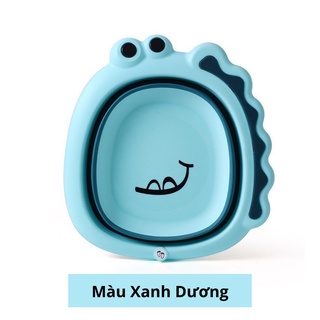 Thau Chậu rửa mặt gấp gọn hình khủng long cười cho bé yêu - Ảnh 5