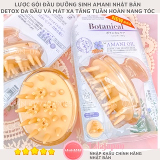 Lược gội đầu dưỡng sinh AMANI Nhật Bản có chứa tinh dầu thảo mộc giảm rụng kích mọc tóc