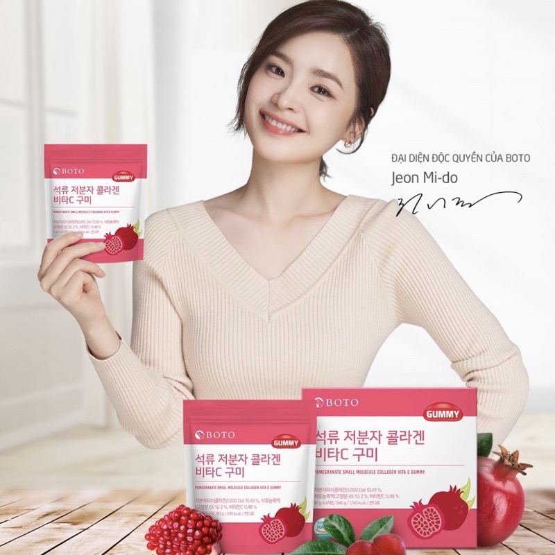 Kẹo Dẻo Collagen Lựu Đỏ Dưỡng Da Sáng Mịn Boto Collagen Gummy kẹo dẻo collagen, kẹo collagen Hàn Quốc - Ảnh 4