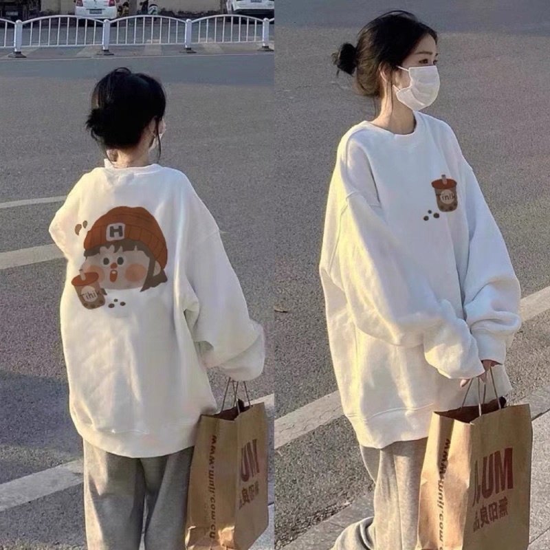 Áo Sweater Tihik Chất Nỉ Ngoại KHÔNG XÙ Form Rộng Unisex Casper Store FREESHIP Nỉ dài tay nữ