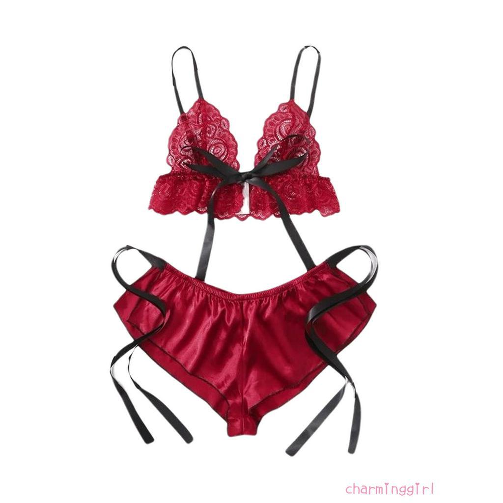 Set Đồ Ngủ 2 Mảnh Phối Ren Thời Trang Quyến Rũ Cho Nữ
