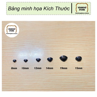Mũi dán gấu bông | Mắt đen dán thú bông | Nút áo dụng cụ may vá | đồ handmade | mũi tam giác | gấu dâu