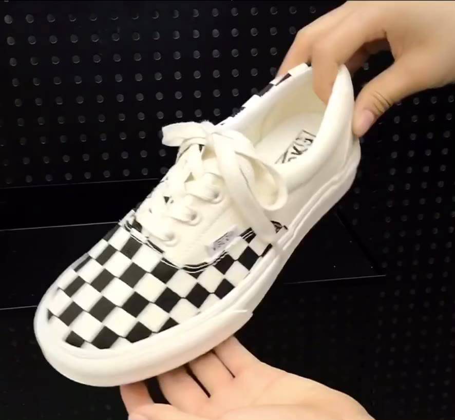 Giày VANS caro buộc dây Cao Cấp- giày lười slipon nam nữ giá rẻ - Ảnh 2