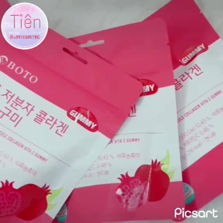 Kẹo Dẻo Collagen Lựu Đỏ Dưỡng Da Sáng Mịn Boto Collagen Gummy kẹo dẻo collagen, kẹo collagen Hàn Quốc - Ảnh 2
