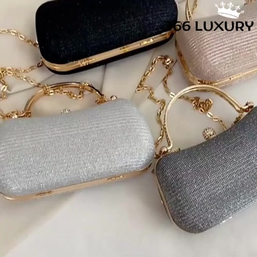 Túi cốp quai xách cầm tay nữ đính đá lấp lánh sang chảnh , Giỏ Cluth tiểu thư kim sa đi dự tiệc cưới thời trang cao cấp