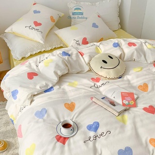 Bộ chăn ga gối 4 món kèm vỏ gối cotton poly trái tim vintage , Bộ ga gối drap giường bo chun - Otama Bedding - Ảnh 6