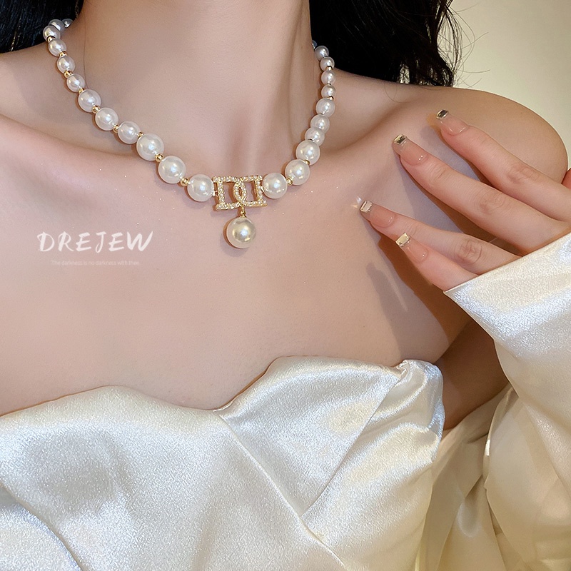 Dây Chuyền Ngọc Trai In Chữ Phong Cách Pháp Sang Trọng Thời Trang Cao Cấp - Ảnh 3