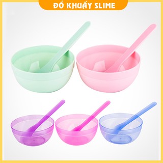 Bát và thìa khuấy làm slime nhựa trong suốt cao cấp chuyên dụng để làm slime - Ảnh 2