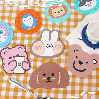 Miếng lót ly dẻo họa tiết hình 3D Cute