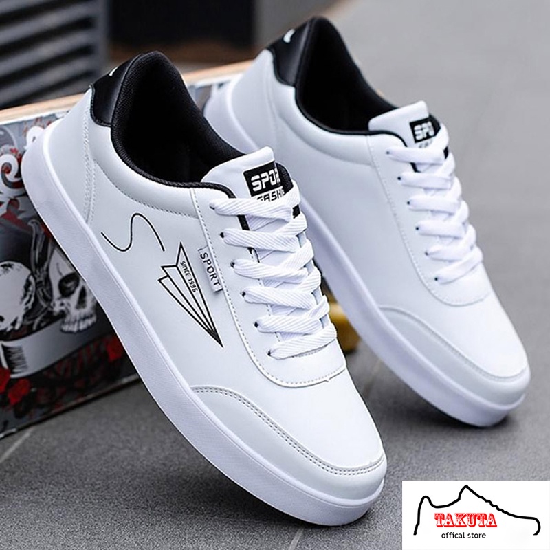 Giày nam sneaker thể thao màu trắng cổ cao cho học sinh phong cách Hàn Quốc - KHO GIÀY 68 KG23 - Ảnh 2