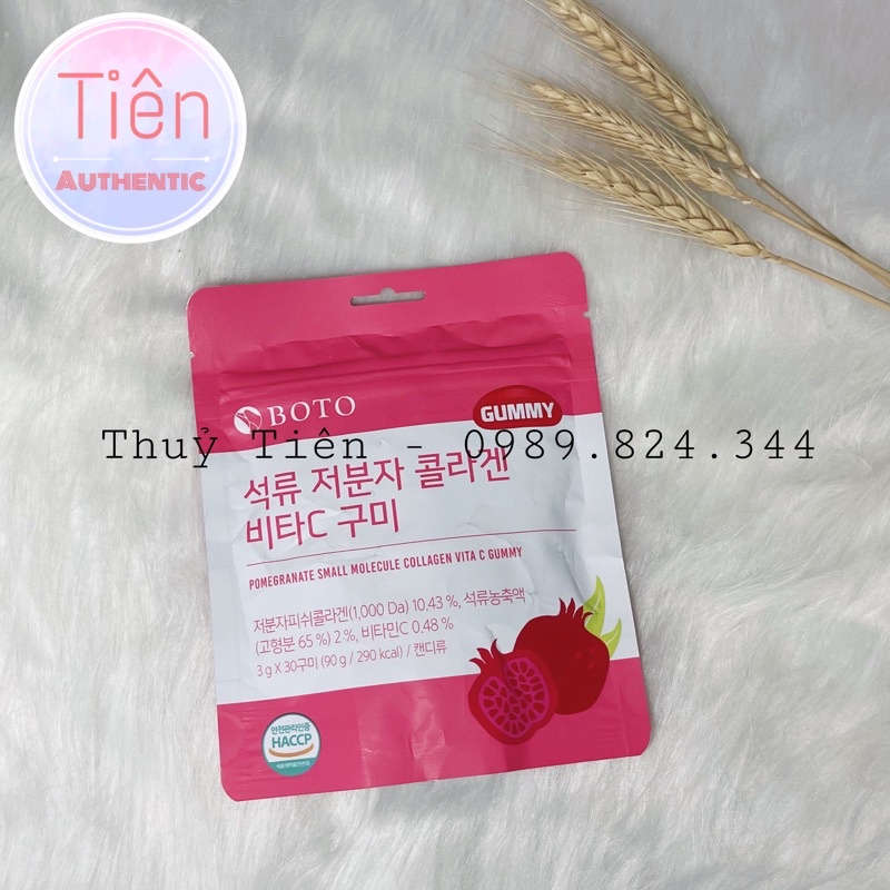 Kẹo Dẻo Collagen Lựu Đỏ Dưỡng Da Sáng Mịn Boto Collagen Gummy kẹo dẻo collagen, kẹo collagen Hàn Quốc