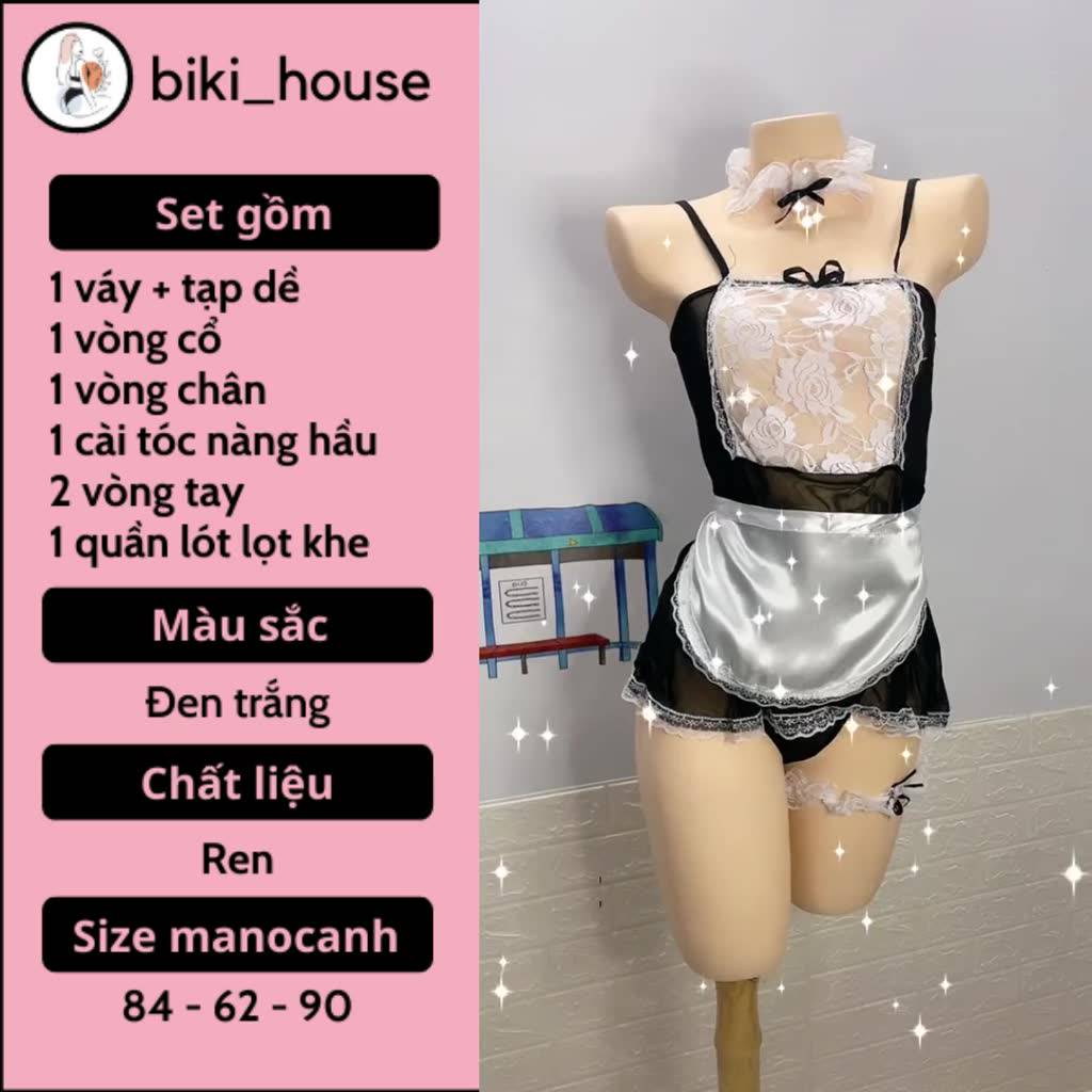 Cosplay hầu gái anime sexy quyến rũ váy đồ ngủ người hầu maid đen kèm tạp đáng yêu gợi cảm BIKI HOUSE N776 - HCM - Ảnh 2