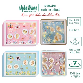 Khung ảnh in dấu vân tay chân cho bé lưu giữu kỉ niệm đầu đời, làm quà đầy tháng, sinh nhật - Ảnh 2