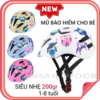 Mũ bảo hiểm siêu nhẹ cho bé, vỏ mũ bằng nhựa PC cao cấp hạt xốp EPS chuyên dụng, sử dụng cho bé 1-8 tuổi