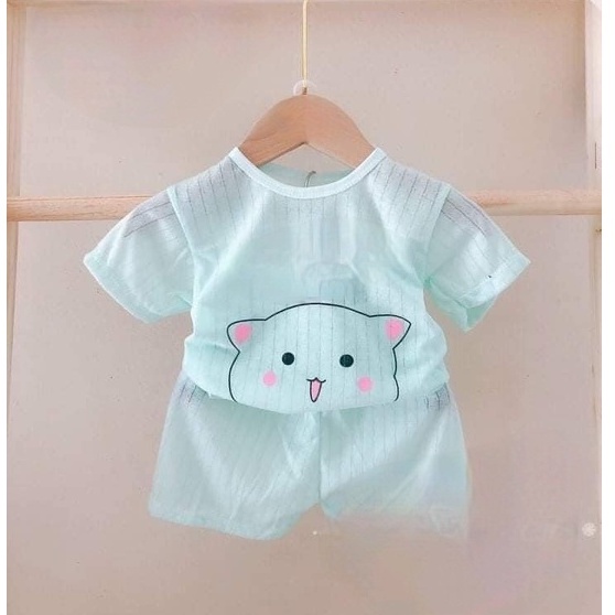 Đồ bộ cotton giấy Cộc Tay Cho Bé Trai Bé Gái mặc nhẹ Mềm Mát Quần Áo Trẻ Em Cho Bé Sơ Sinh 3kg Đến 15kg KIMI CT01.