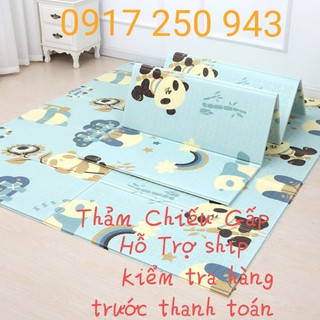 Thảm Xốp XPE phủ Silicon 2 mặt gấp gọn - KHỔ LỚN 1M8 X 2M - Chống Thấm, Hè Mát, Đông Ấm