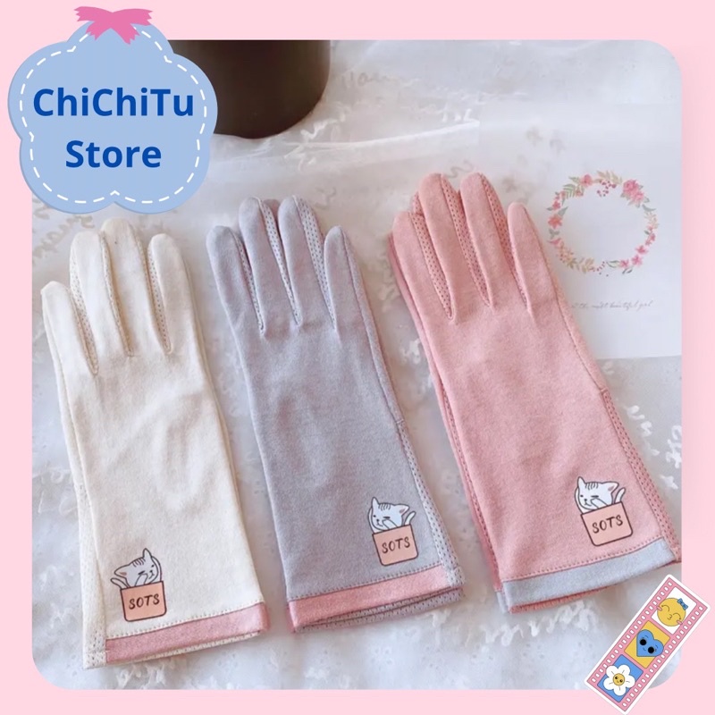 Găng Tay Chống Nắng Nữ Dễ Thương Chống Tia UPF50, Mỏng-Nhẹ, Cảm Ứng, Thời Trang