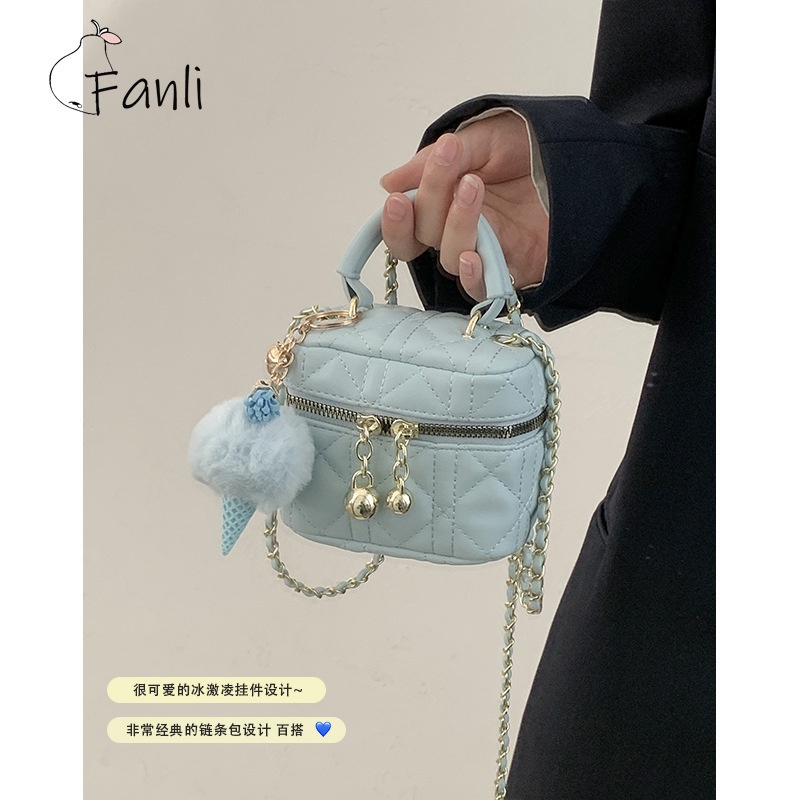 Fanli Túi Xách Da Đeo Vai Hình Vuông Cỡ Nhỏ Phối Dây Đeo Sợi Xích Thời Trang Chất Lượng Cao Cho Nữ - Ảnh 2