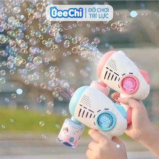 Súng Bắn Bong Bóng Xà Phòng Có Đèn Led DINO + 4 Pin + 1 Lọ Nước, Súng Đồ Chơi Cho Bé, Trang Trí Đám Cưới, Ăn Hỏi