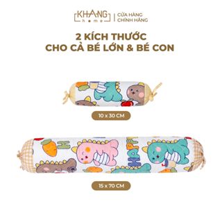 Gối Ôm Trẻ Em Khang Home - Chất Liệu 100% Vải Cotton Thiên Nhiên Thoáng Mát, An Toàn Cho Bé