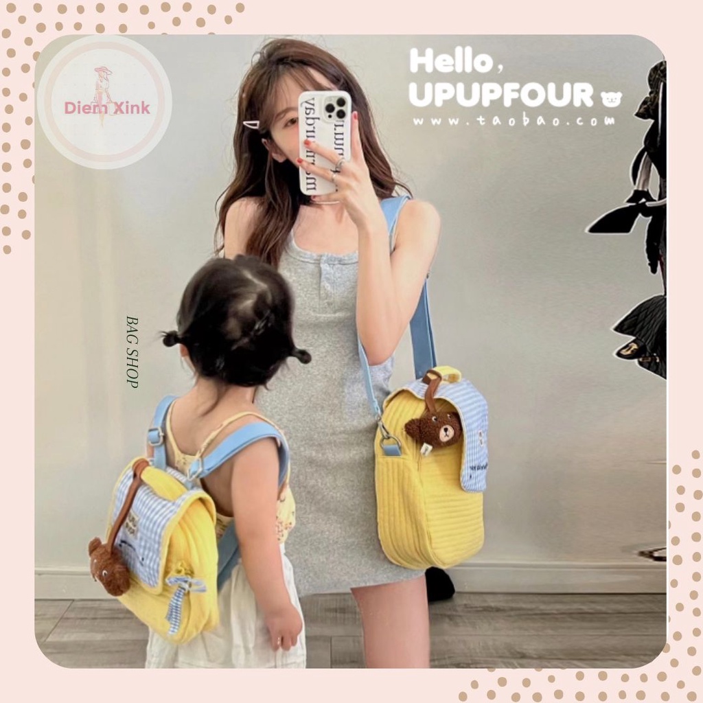 Balo Đi Học Cho Bé Upup Four Cao Cấp Cặp Đeo Vai Chần Bông Balo Đôi Cho Mẹ Và Bé Thời Trang Hàn Quốc Dễ Thương Rẻ T 51