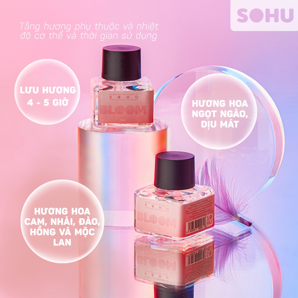 Nước hoa vùng kín nữ SOHU BLOOM mùi hương thơm lâu ngọt ngào quyến rũ 5ml