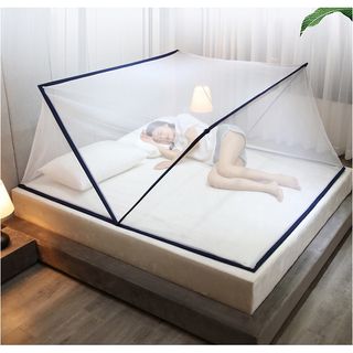 Màn chụp tự bung gấp gọn thông minh Mộc Chi. Màn khung xếp Cao Cấp đỉnh vuông. Chống muỗi, tiện lợi