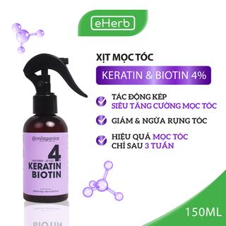 Xịt Mọc Tóc Biotin  Keratin Phục Hồi Tóc 4% Tác Động Kép Siêu Tăng Cường Mọc Tóc MILAGANICS 150ml