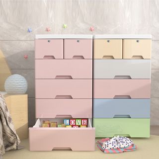 Tủ Nhựa Nhiều Tầng Đa Năng Có Ngăn Kéo Đựng Đồ Dùng Cho Bé