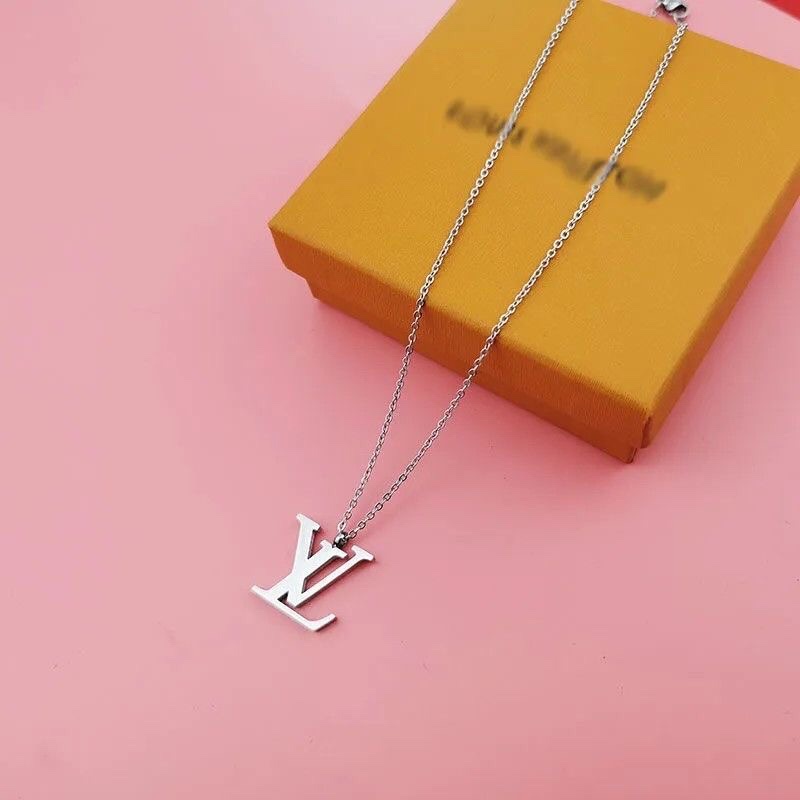 LOUIS VUITTON Vòng cổ Hai Lớp Họa Tiết LV Đính Ngọc Trai Nhân Tạo Cao Cấp Thời Trang - Ảnh 2