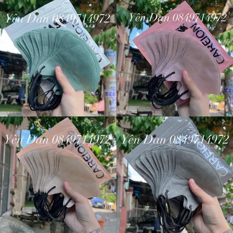 Combo 100 Cái Khẩu Trang 5D An Phong Màu Thái Lan Quai Đen