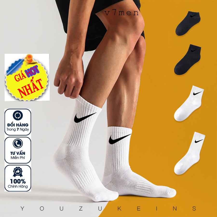 ??? Loại Đẹp ??? Tất Nam Nữ Cổ Cao Cổ Ngắn Thể Thao Thời Trang Cao Cấp - Tất Vớ Nike Nam Nữ Vải Dệt Kim Khử Mùi Kháng Khuẩn