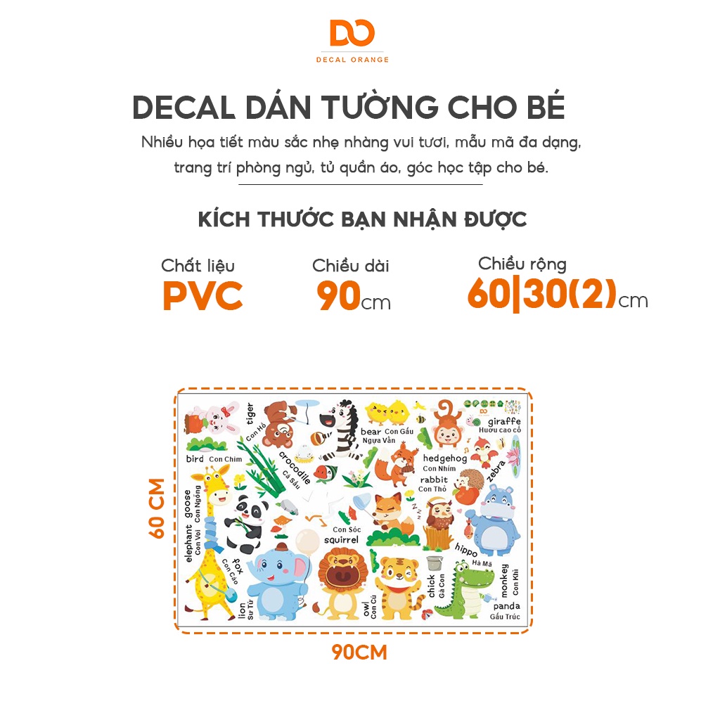 Decal dán tường cho bé trang trí phòng ngủ hoạt hình tủ quần áo AD02 - Ảnh 3