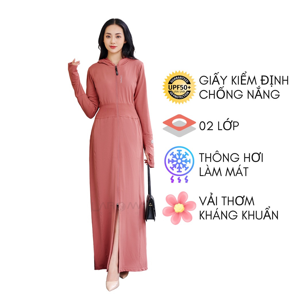 LAROMA Choàng chống nắng nữ 2 lớp UPF50+ | Làm mát | Vải thơm | Kháng khuẩn